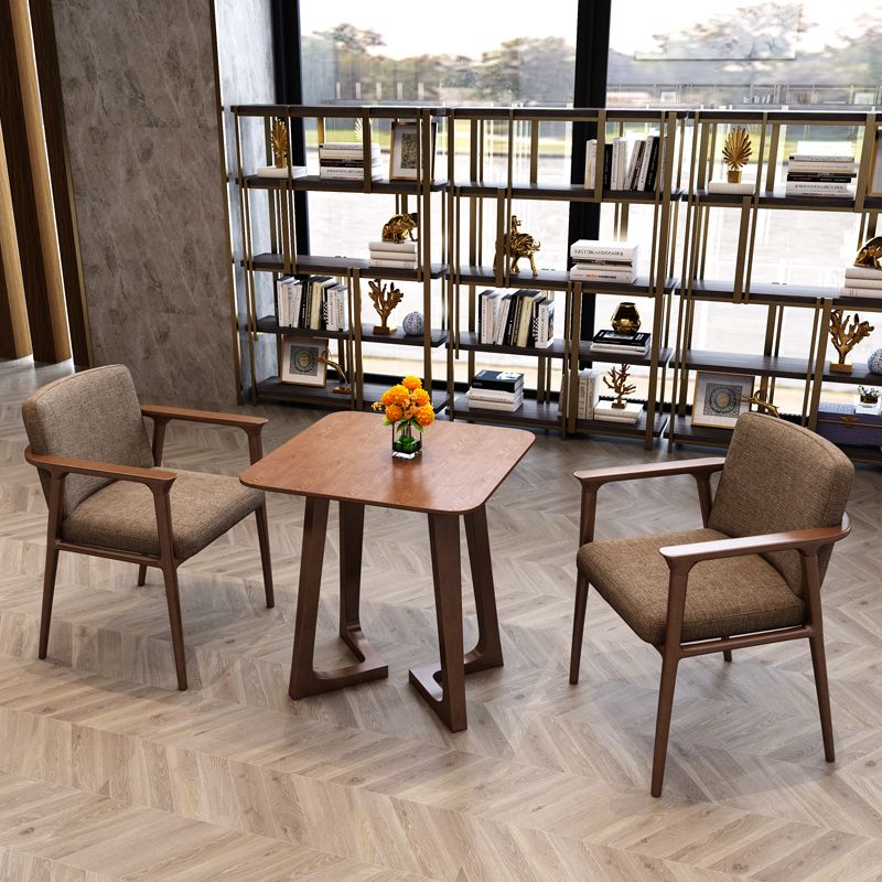 Modern Pine Solid Wood Dining Table Double Pedestal Dining Table for Dining Room