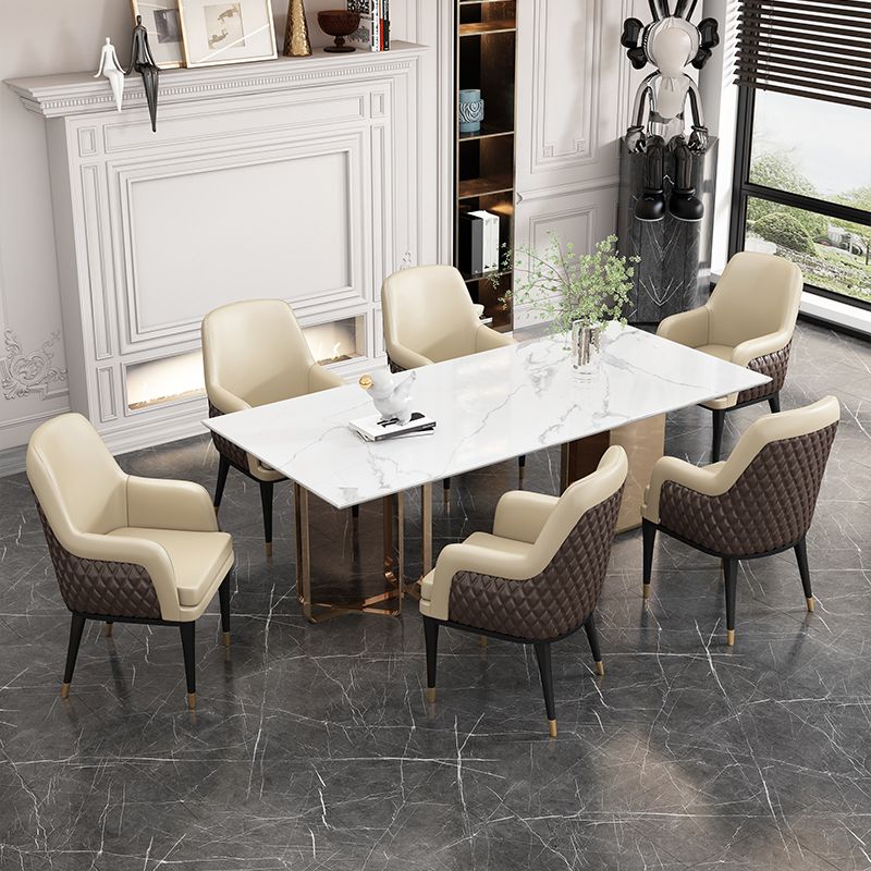 Luxury Style Metal Chair Solid Back Dining Kitchen Arm Chair for Dining Room