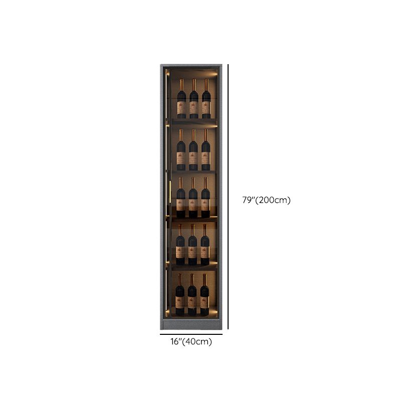 Contemporary Freestanding Wooden Wine Bottle Holder with Storage Shelves