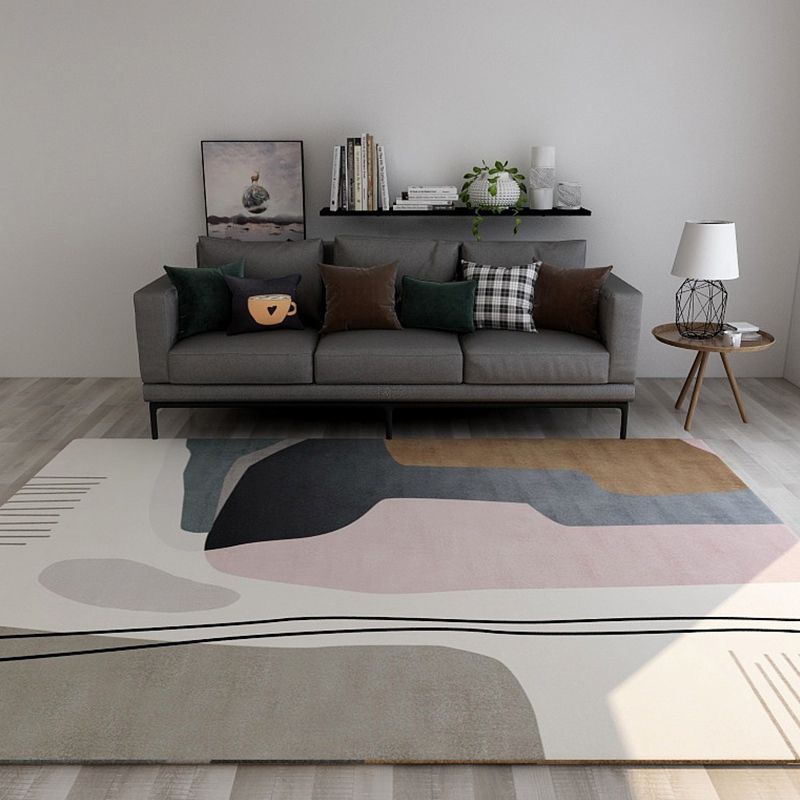 Minimalistisch woninginrichting Tapijt tapijt veelkleuren abstract tapijt katoen mengsel wasbaar antislip achterste tapijt