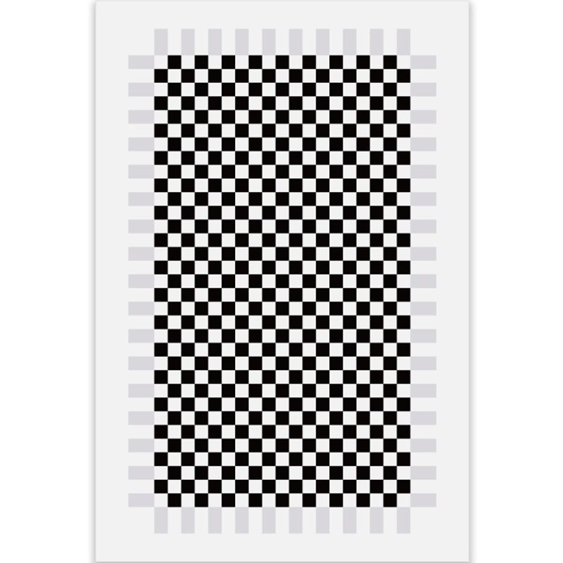 Minimalist Checkered Pattern Carpet Polyester Rug Non-Slip Backing Area Carpet for Living Room