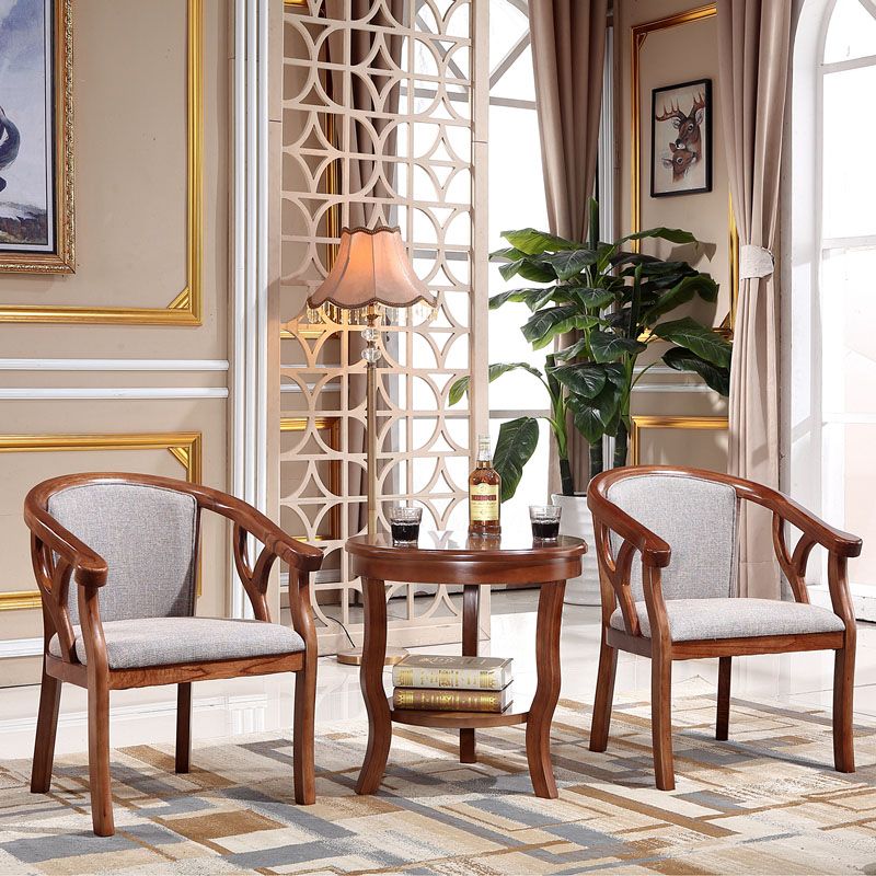 Traditional Style Dining Chair Solid Wood Arm Chair for Kitchen