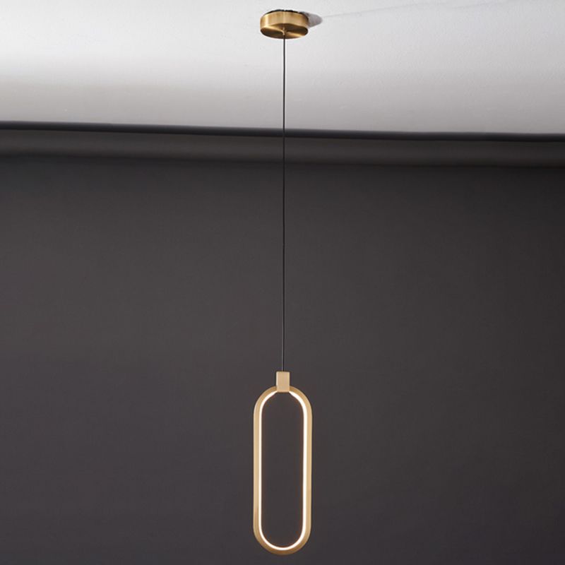 Minimalist LED Hanging Ceiling Light Aluminum 1-Light Linear Ceiling Pendant Light