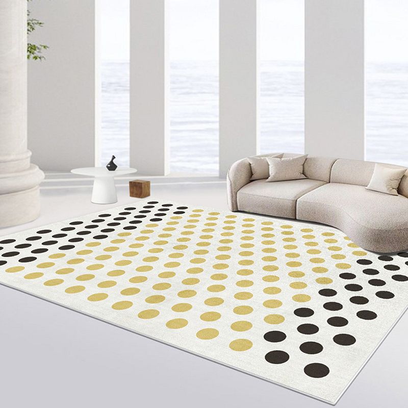 Modern Green Rug Polyester Circle Rug Stain Resistant Indoor Rug for Drawing Room