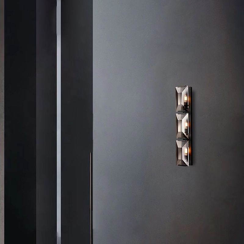 Crystal Bath Sconce 1 / 3 - Light Bathroom Vanity Lighting with Clear Shade