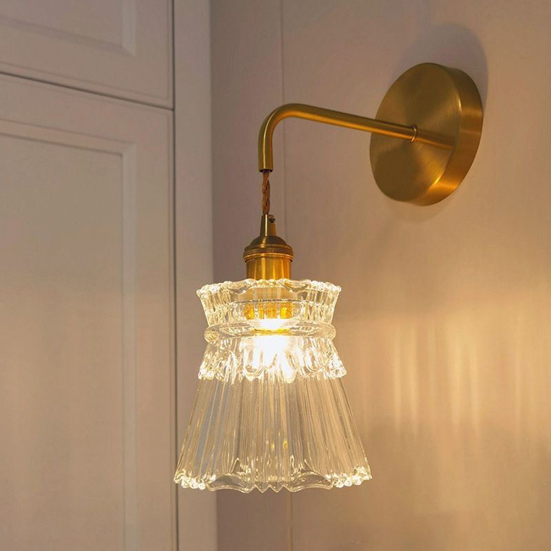 Modern Wall Light Fixture Geometric Wall Light Sconce with Glass Shade for Bedroom