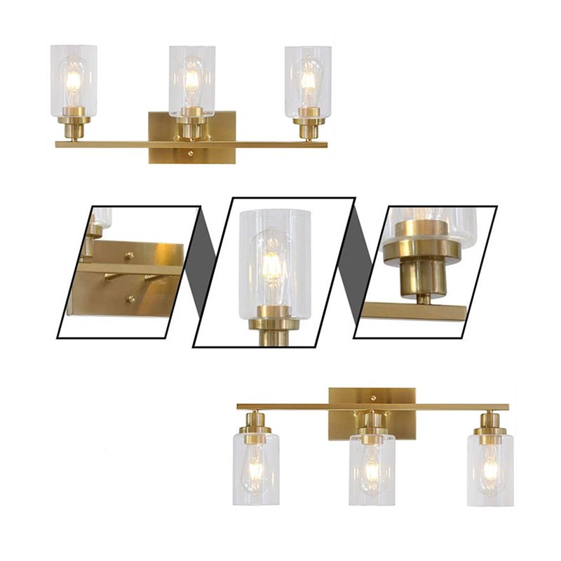 Simplicità industriale Cilindro Vanity Sconce Sconce Sfoglio monte muro di vetro per bagno