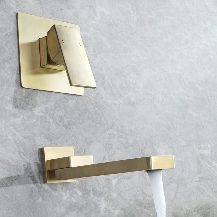 Contemporary Widespread Wall Mounted Bathroom Sink Faucet Swivel Spout