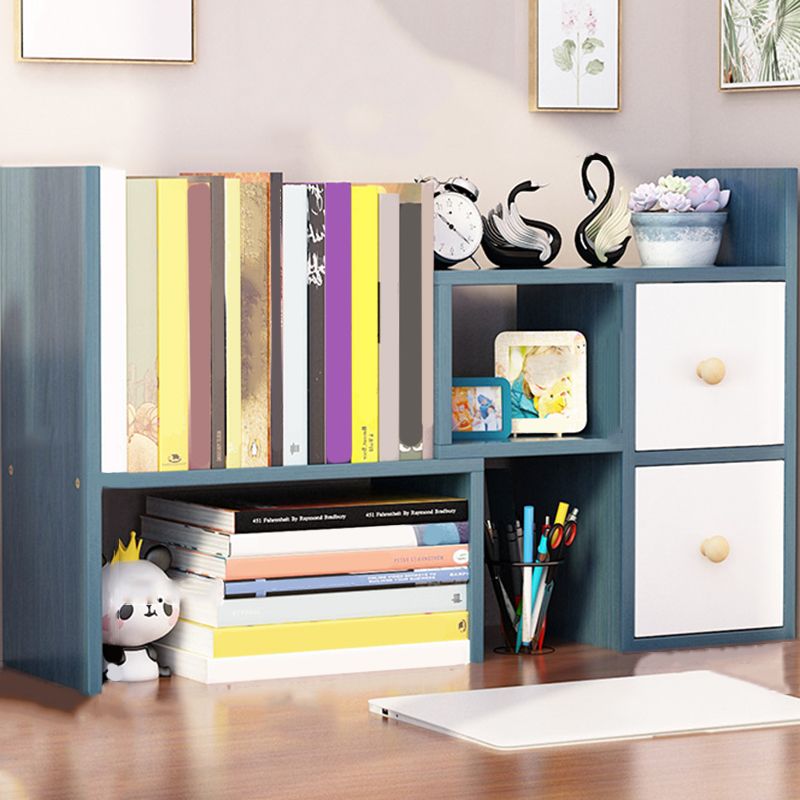 Modern Engineered Wood Bookcase, Geometric Bookshelf for Any Room,14" H X 7" W