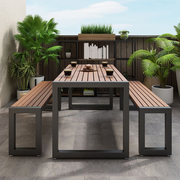 Modern 1/3/5 Pieces Dining Set Rectangle Wood Dining Table for Courtyard