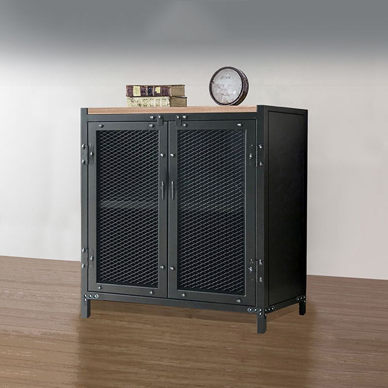 Solid Wood Top Kitchen Island Table Industrial Rectangle Double Sided Cabinet