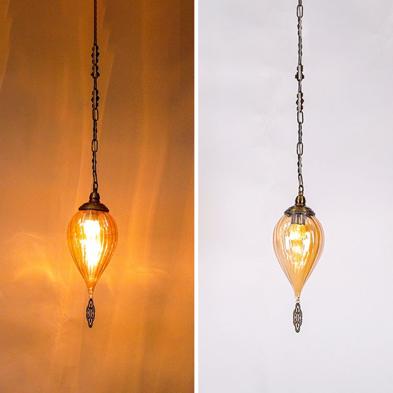 Lampada a sospensione in vetro in vetro in stile industriale in tela lacrima per soggiorno per soggiorno