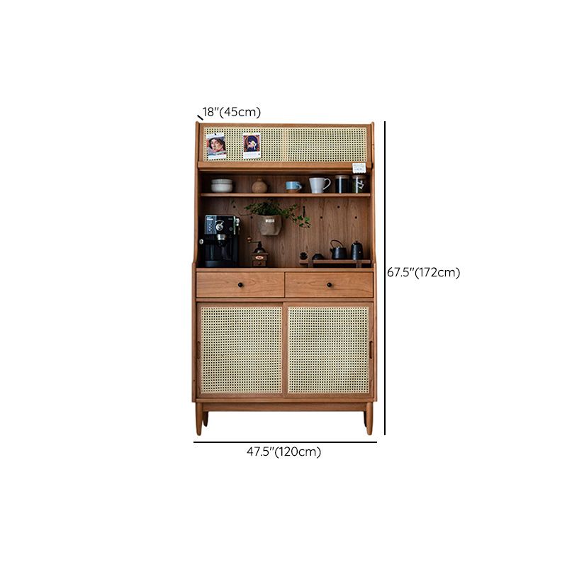 Solid Wood Dining Server Contemporary Buffet Server with Drawers