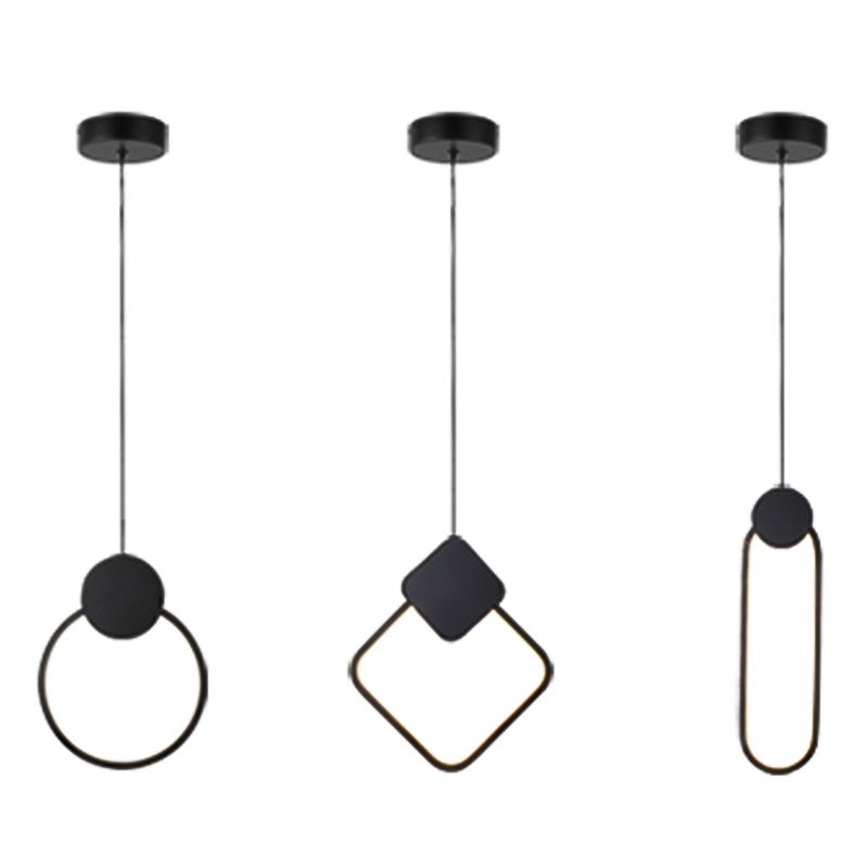 Geometric Shape Metal Hanging Light Modern Style 1 Light Hanging Light Mounted Fixture