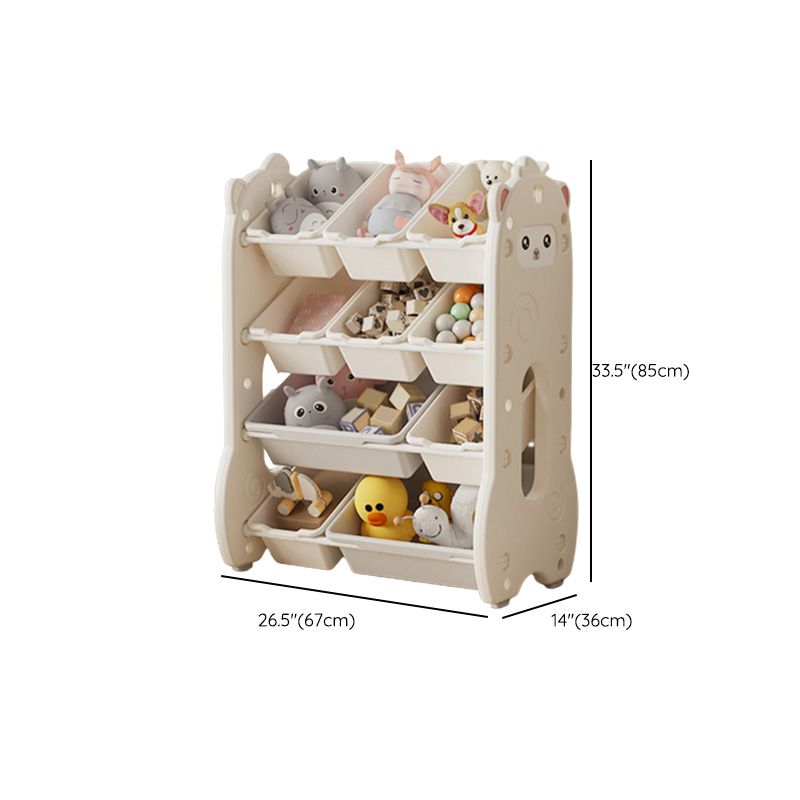 Contemporary Animals Plastic Toy Organizer Freestanding Closed Back Non-Skid