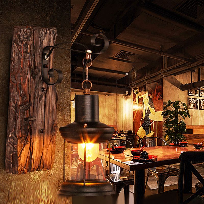Mur de lanterne brune lumière pendante en bois nautique en bois unique