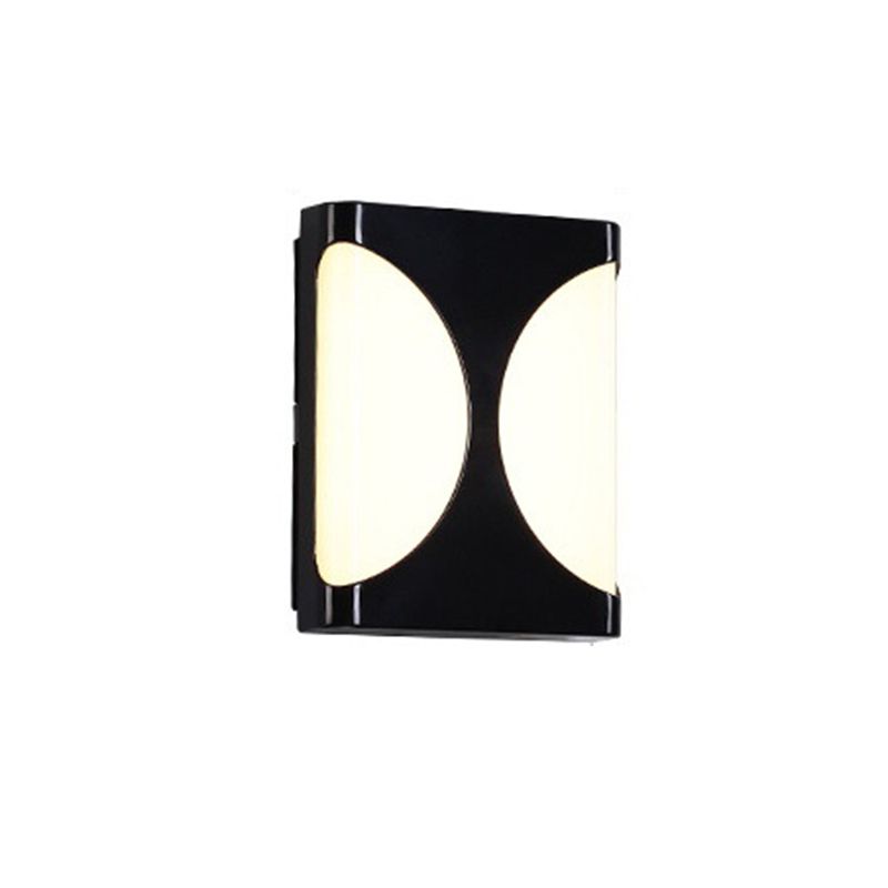 Modern Metal Wall Sconce Geometric Shape Wall Light with Plastic Shade for Living Room