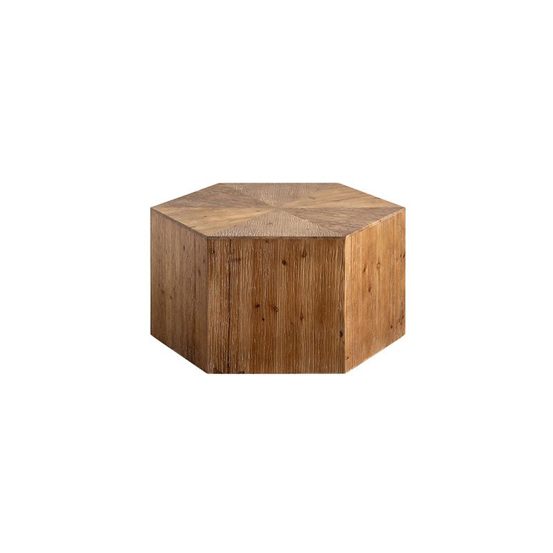 French Country Geometric Wood Coffee Table Distressed Wood Cocktail Table