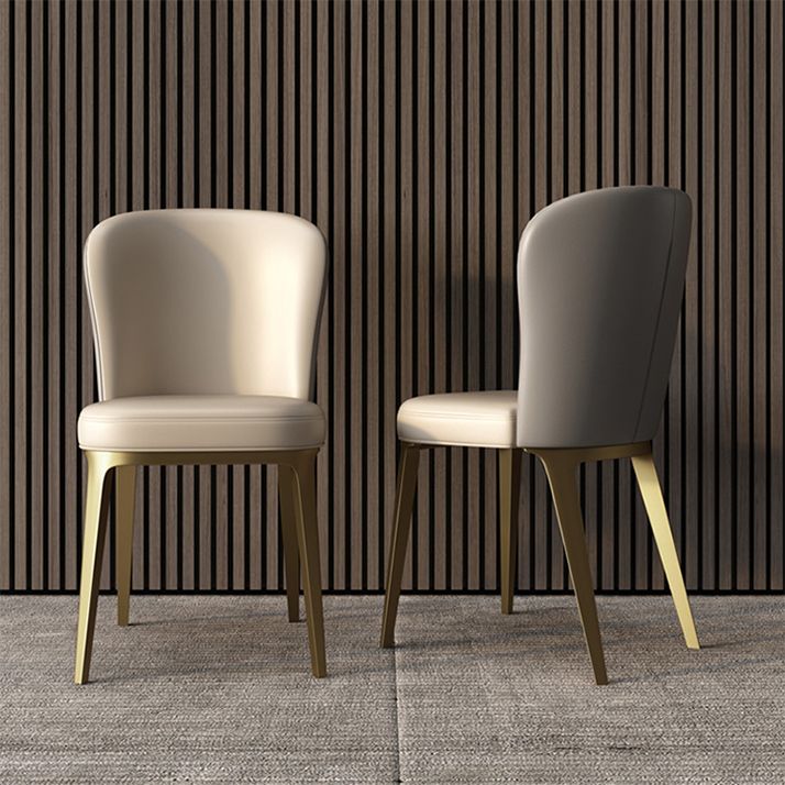 Nordic Style Metal Dining Chairs Leather Dining Parsons Chair for Restaurant Use