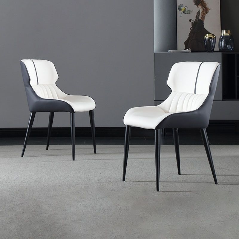 Industrial Wingback Parsons Side Chairs Leather Dining Side Chair