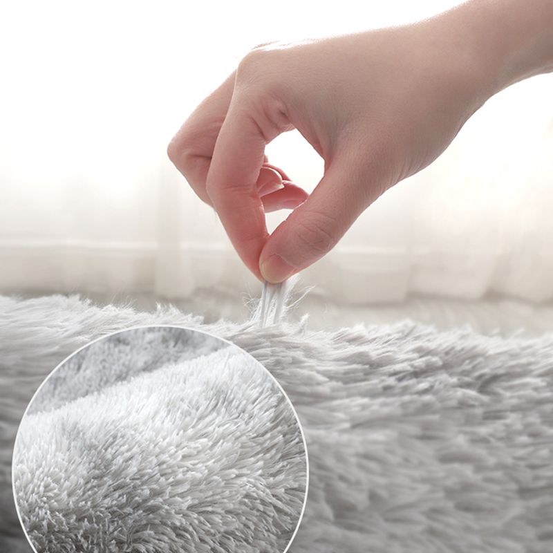 Chic Grey Area Carpet Solid Color Plush Area Rug Stain Resistant Rug for Drawing Room