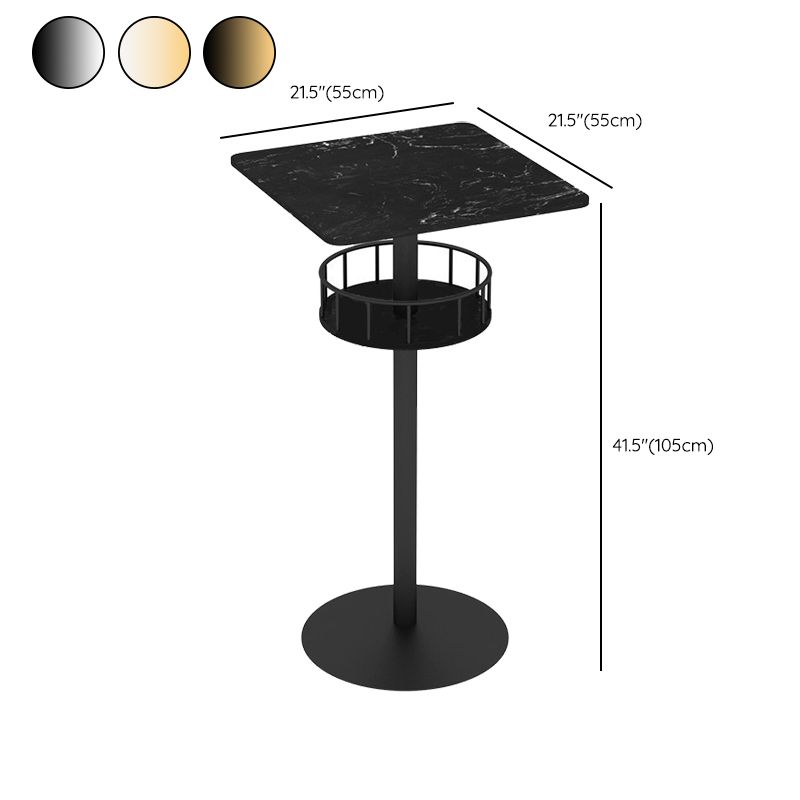 Pedestal Pub Table Glam Style Bar Table for Indoor and Breakroom