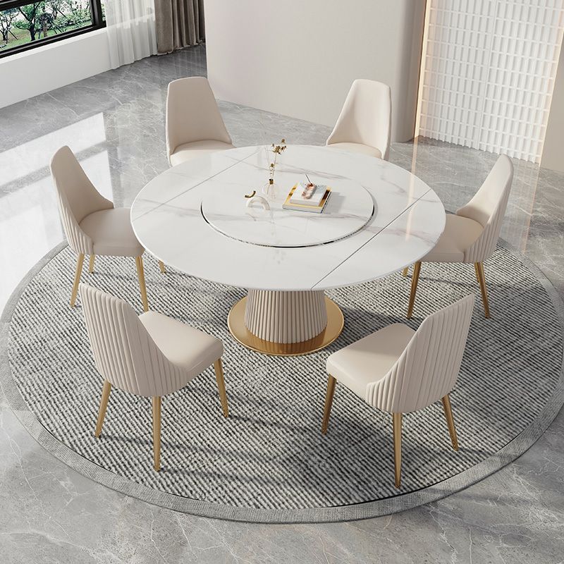 Contemporary Round Table Set 1/4/5/7 Pieces Dining Set for Home Use