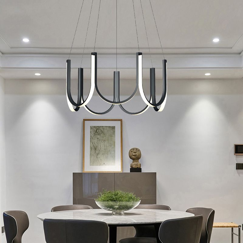 Modern Style Simplicity Line Chandelier Acrylic LED Pendant Light for Living Room