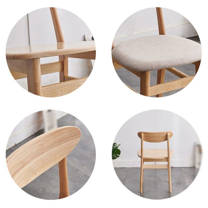 Chaises de salle à manger en bois de style contemporain, chaise d'appoint à dossier ouvert pour cuisine (Ensemble de 2)