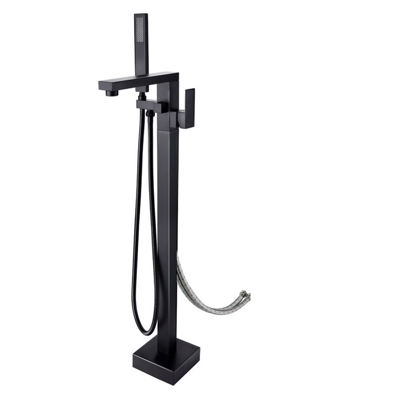Brass Freestanding Tub Filler Floor Mounted Tub Filler with Handles
