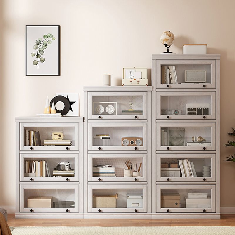 White Closed Back Shelf Bookcase Cabinets Included for Home Office