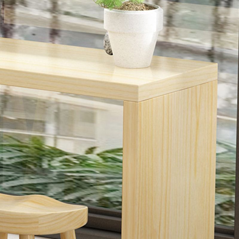 Contemporary 1/2/5/9 Pieces Bar Table Set Rectangle Wooden Bar Table with High Stools