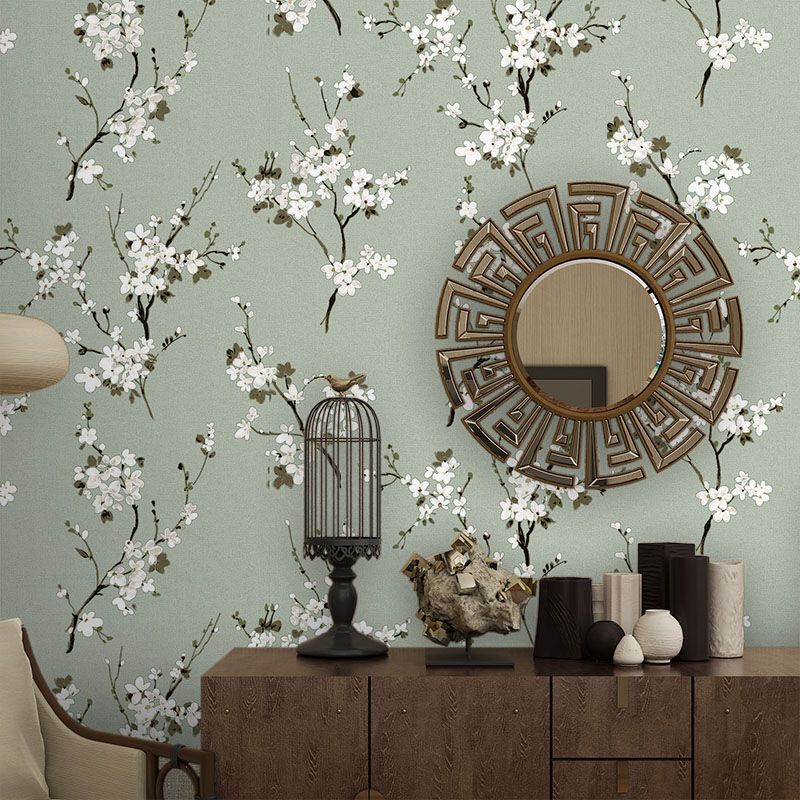 Soft Color Countryside Wallpaper 33' x 20.5" Floweret Printed Wall Art for Living Room