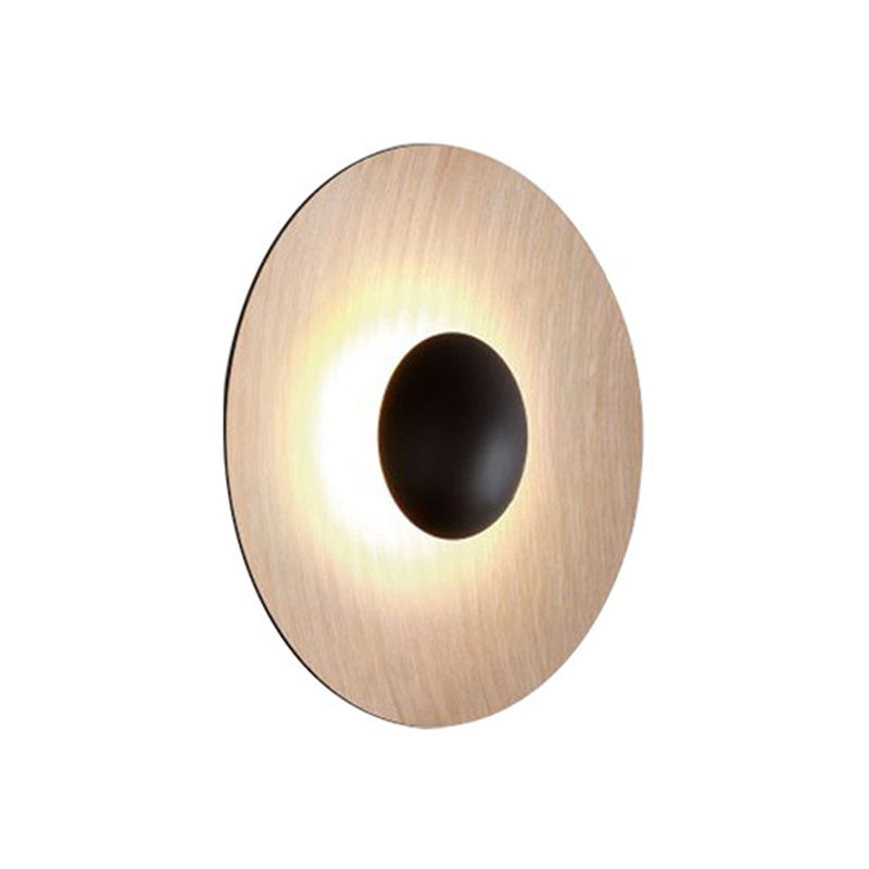 Postmodern Iron Wall Light Circle Shape LED Wall Lamp with Metal Shade for Bedroom