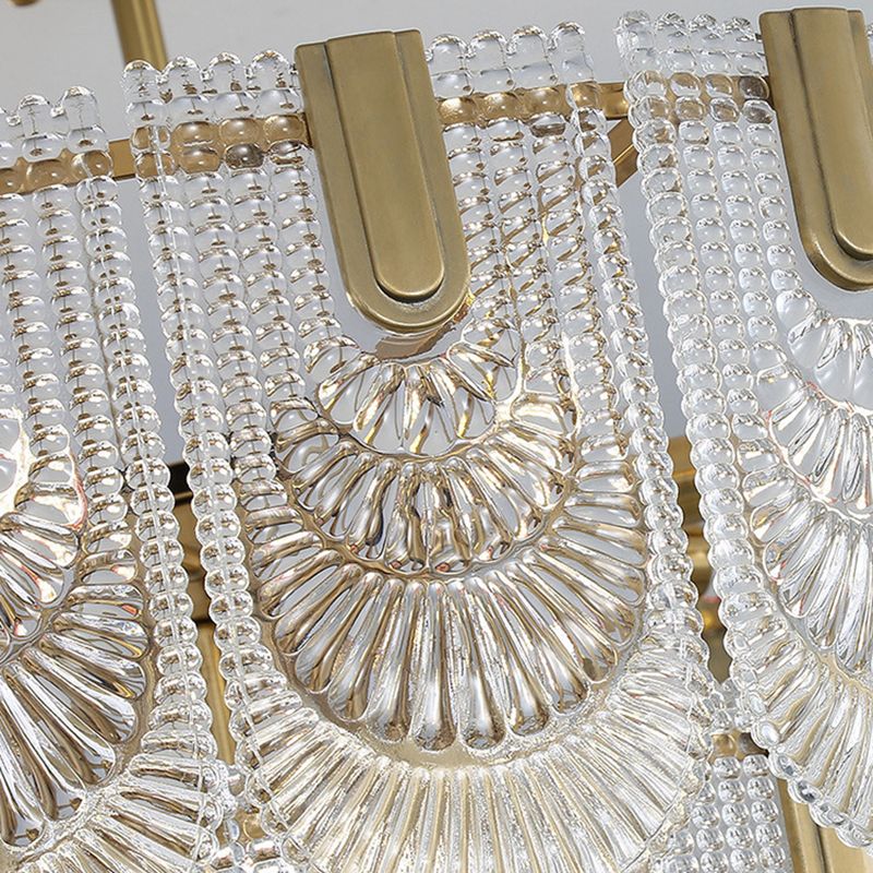 Modern Glass Ceiling Lamp Minimalist Flush Mount Light Fixture for Bedroom