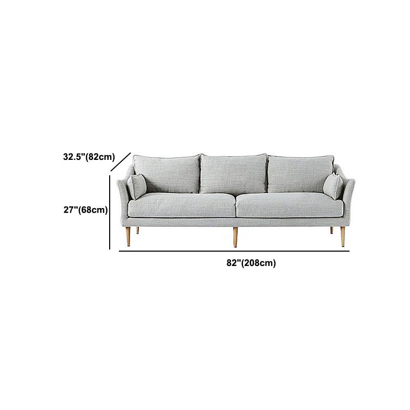 Charles Of London Sofa Modern 3-seater Fabric Sofa with Wood Legs