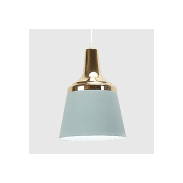 Stoffen winkel emmer suspensie licht aluminium single head nordic macaron gekleurd hanglampje