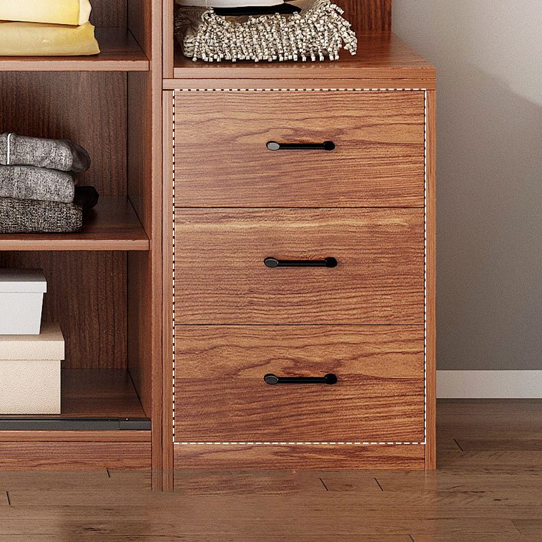 Contemporary Wardrobe Closet with Garment Rod Wooden Wardrobe Cabinet