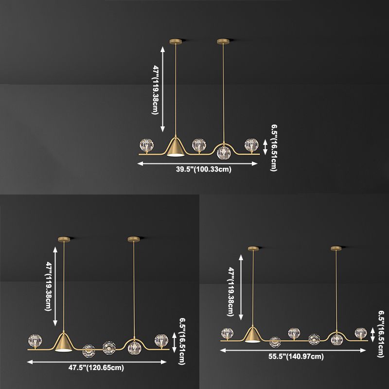 Globe Crystal Shade Island Light Modern Simplicity Style Hanging Lamp voor eetkamer