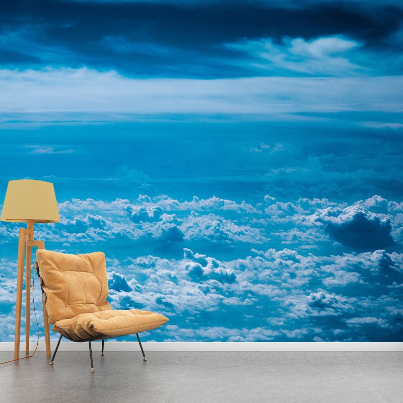 Contemporary Sky Mural Mildew Resistant Wall Covering for Living Room Decor