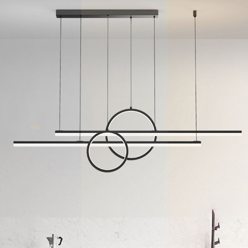 Luci da isola a forma lineare Modern MEDICE METAL INSLAGE A 4 LIGHT LIGHTINI IN NERO