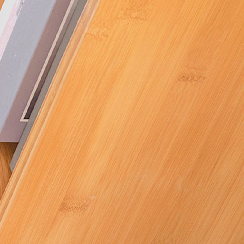 Modern Bamboo Bookshelf Geometric Vertical Open Shelf Bookcase