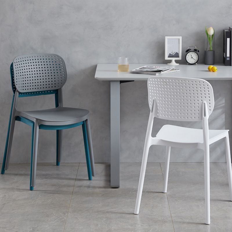 Modern Home Kitchen Chair Open Back Plastic Dining Side Chair