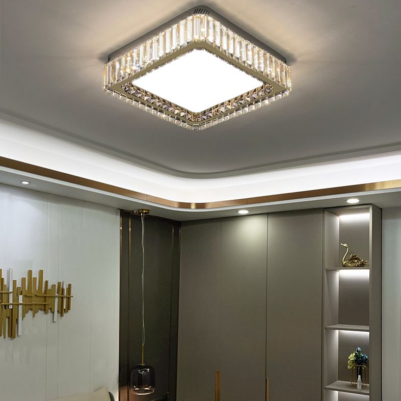 Techo geométrico de cristal de montaje de luz de montaje de LED moderno de montaje de luz de techo en blanco