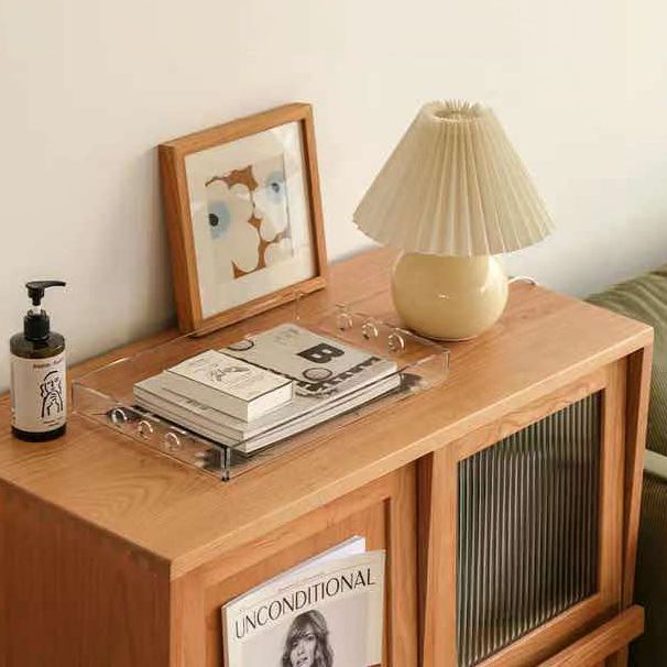 4 Doors 33"L Server Simple Style Wood Frame Buffet Server for Dining Room