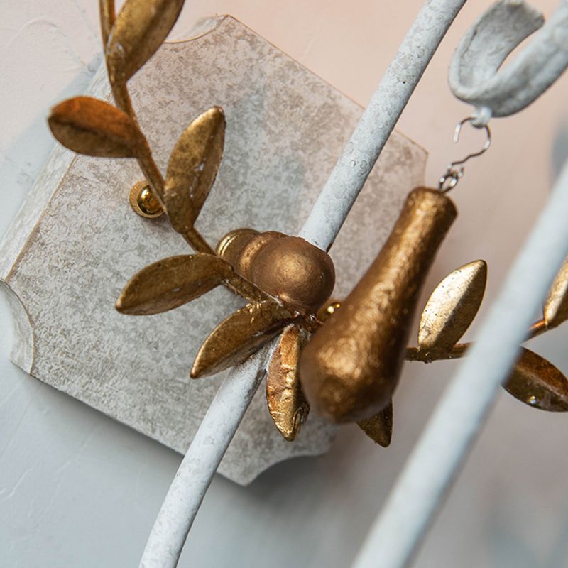 Candle Shape Wood Wall Sconces Modern 1-Light Wall Mount Light Fixture in Gold