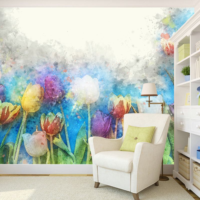 Abstract Flower Pattern Mural Horizontal Antifouling for Wall Decoration