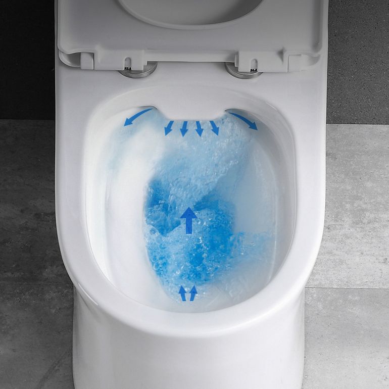 Traditional 1-Piece Toilet Bowl White Urine Toilet with Slow Close Seat for Bathroom