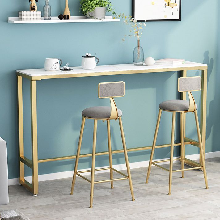 Glam Pub Table Trestle Base Rectangle Bar Table for Indoor and Breakroom