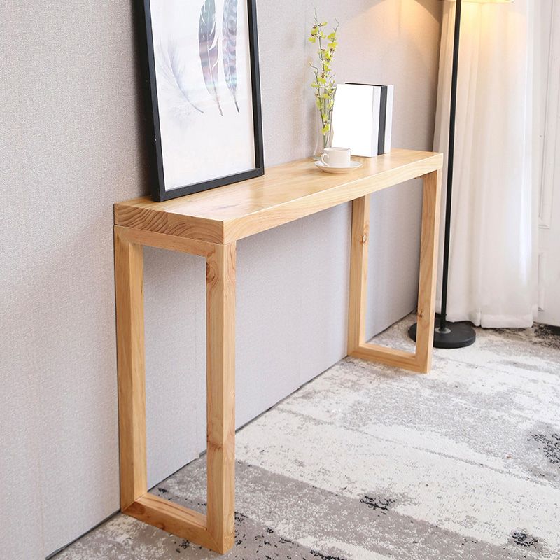 12 inch Wide Accent Table Mid-Century Modern Rectangle Wooden Console Table for Hall